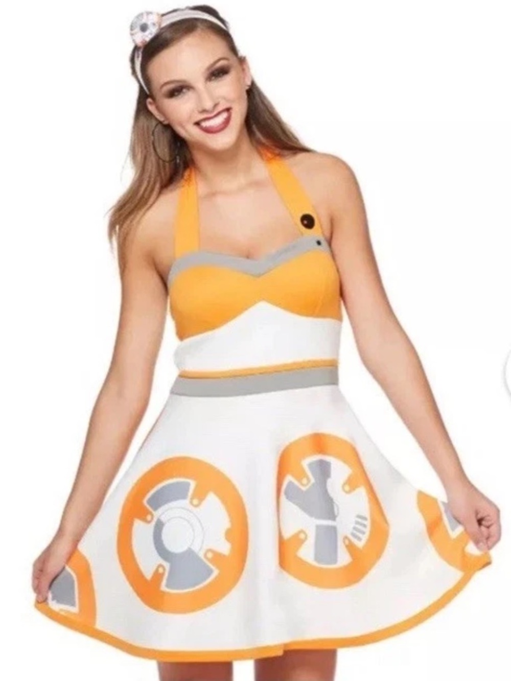 Her Universe Star Wars BB-8 Tied Halter Top Skater Skirt Dress Costume Cosplay L